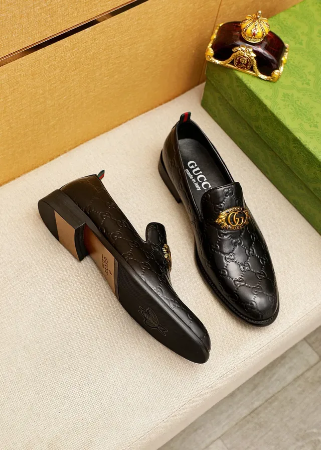 Gucci Horsebit 1955 Noir Embossé GG Mocassins 9