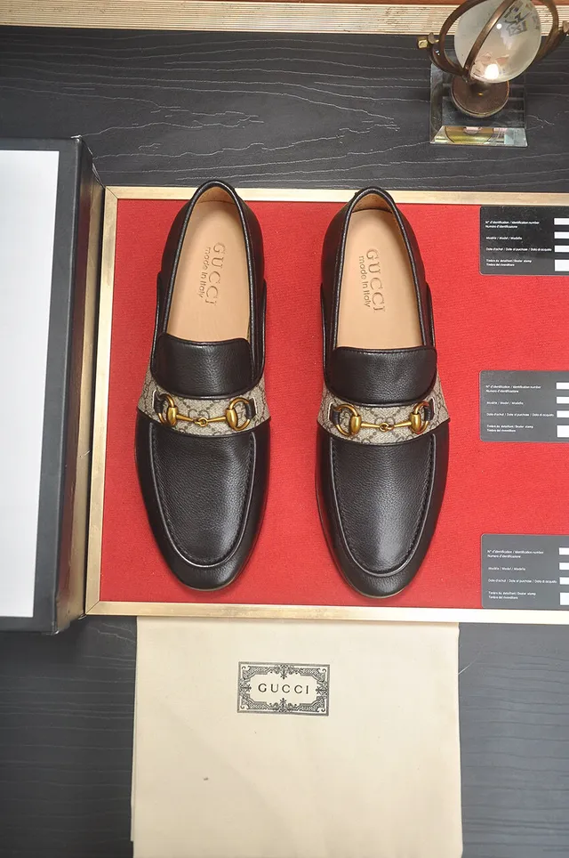 Gucci Horsebit 1955 Cuir noir et GG Web Mocassins 2