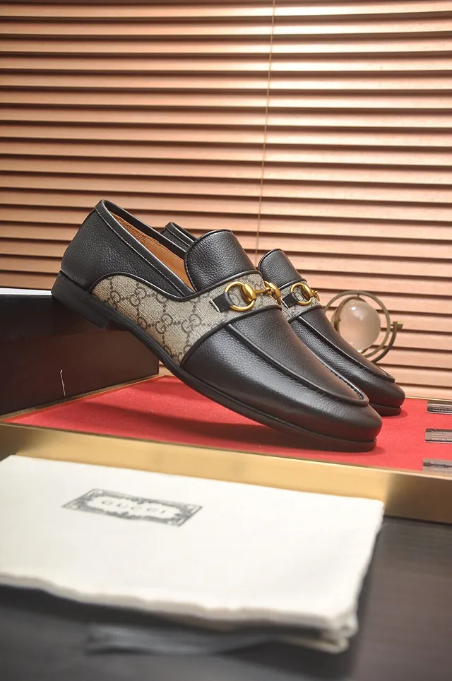 Gucci Horsebit 1955 Cuir noir et GG Web Mocassins 3