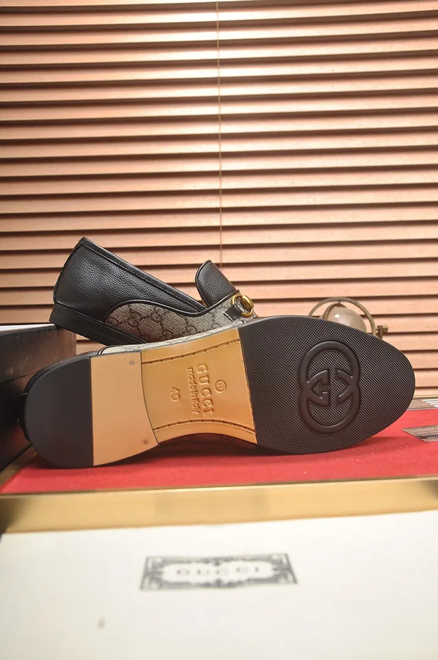 Gucci Horsebit 1955 Cuir noir et GG Web Mocassins 6
