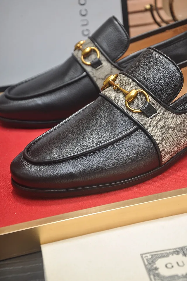 Gucci Horsebit 1955 Cuir noir et GG Web Mocassins 7