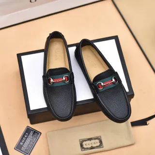 Gucci Horsebit 1955 কালো দানাদার চামড়ার লোফার