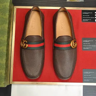 Gucci Horsebit 1955 حذاء لوفر جلد بني مقشف