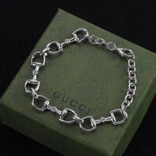 Gucci Horsebit 1955 Collier orné de cristaux ton argent 5
