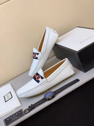 Gucci Horsebit 1955 White Leather Loafers 3