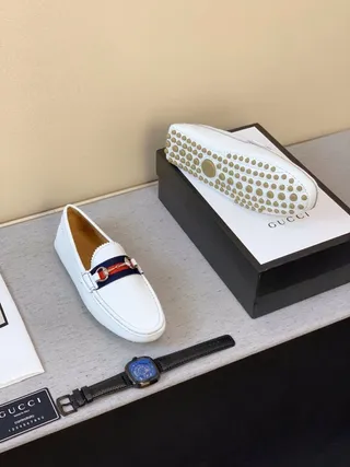 Gucci Horsebit 1955 White Leather Loafers 4