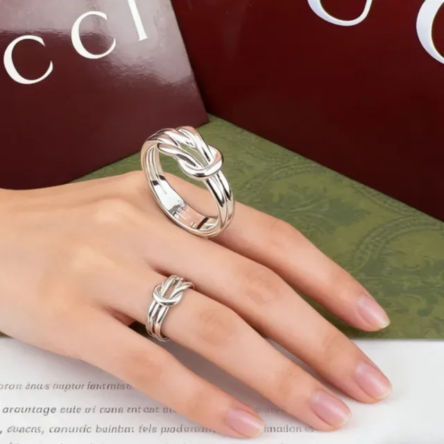Anillo Gucci Nudo Entrelazado Plata Pulida 4