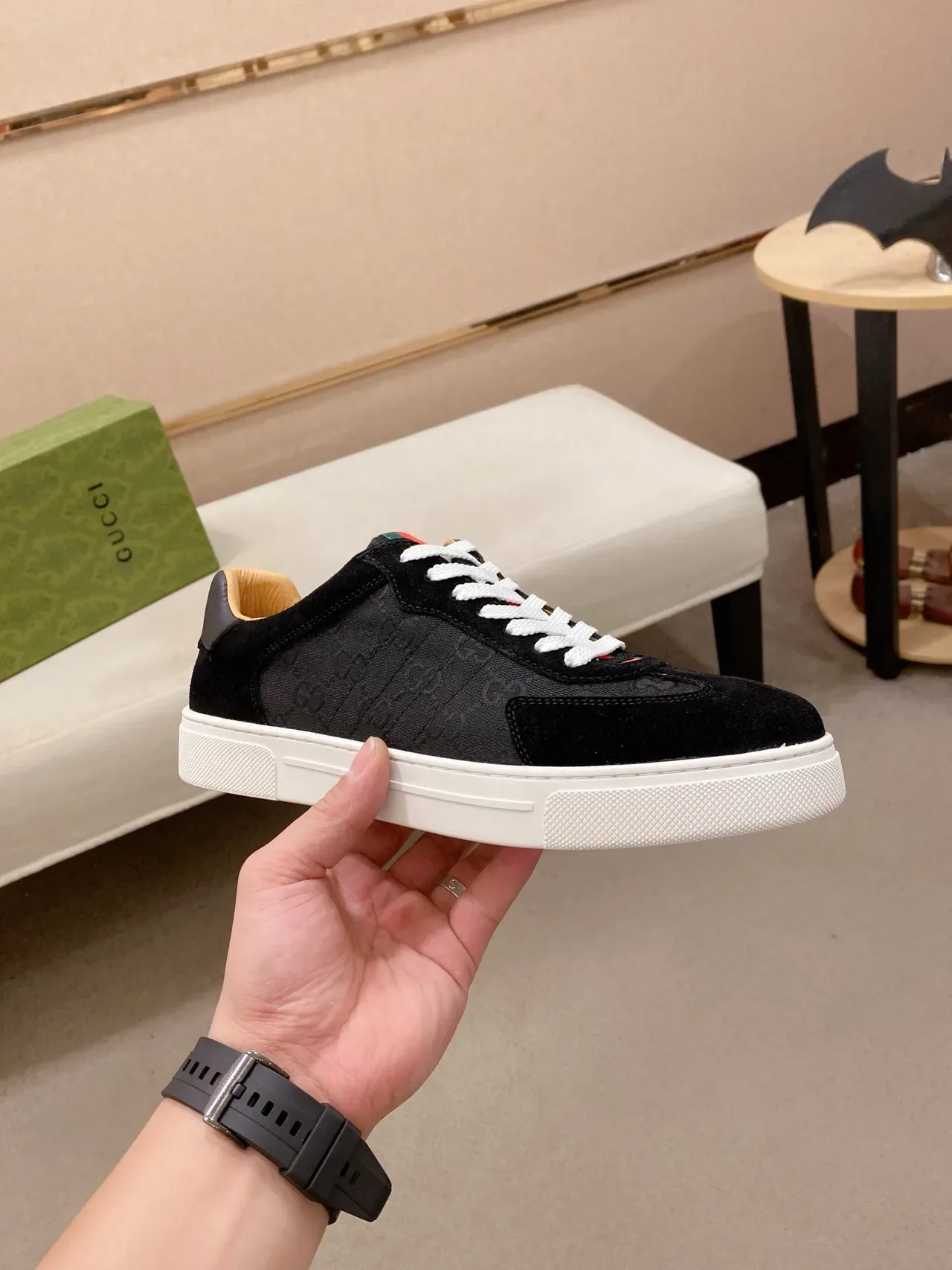 Gucci Monogram Suede Low-Top Sneaker 5