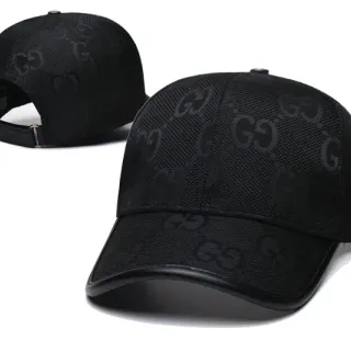 Gucci 印花结构黑色棒球帽