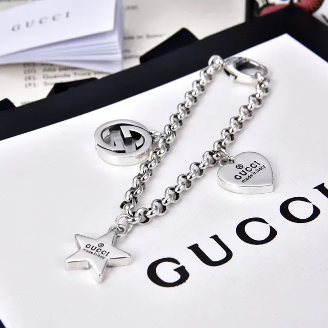 Gucci Multi-Charm Silver Chain Bracelet 2