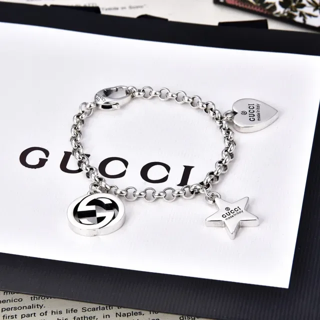 Gucci Multi-Charm Silver Chain Bracelet 6