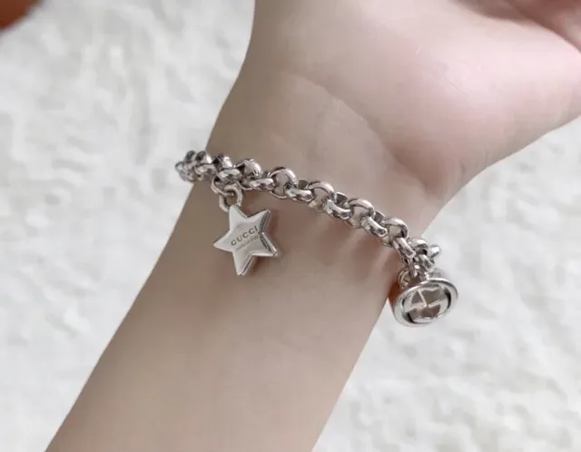 Gucci Multi-Charm Silver Chain Bracelet 8