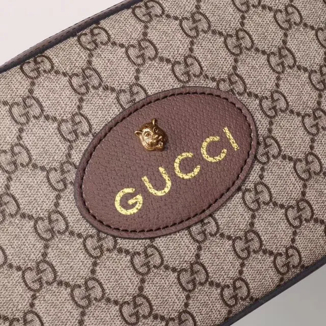 Gucci Ophidia Beige Brown GG Monogram Canvas Oval Leather Logo Plaque Camera Bag 8
