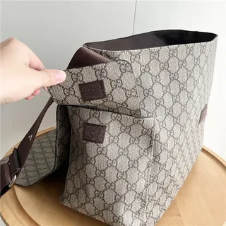 Gucci Ophidia বেইজ ব্রাউন মোনোগ্রাম ক্যানভাস ফ্ল্যাপ-ফ্রন্ট মেসেঞ্জার ব্যাগ 6