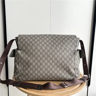 Gucci Ophidia বেইজ ব্রাউন মোনোগ্রাম ক্যানভাস ফ্ল্যাপ-ফ্রন্ট মেসেঞ্জার ব্যাগ 8