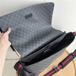 Gucci Ophidia বেইজ ব্রাউন মোনোগ্রাম ক্যানভাস ফ্ল্যাপ-ফ্রন্ট মেসেঞ্জার ব্যাগ 14