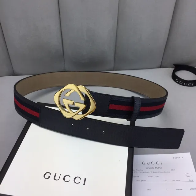 Gucci Ophidia কালো সোনার ইন্টারলকিং জি বাকল ওয়েব স্ট্রাইপ ট্রিম চামড়ার বেল্ট 2