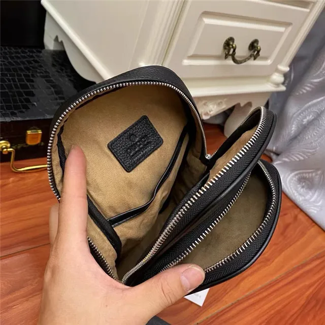 Gucci Ophidia 黑色粒面皮革 Web 条纹信使包 2