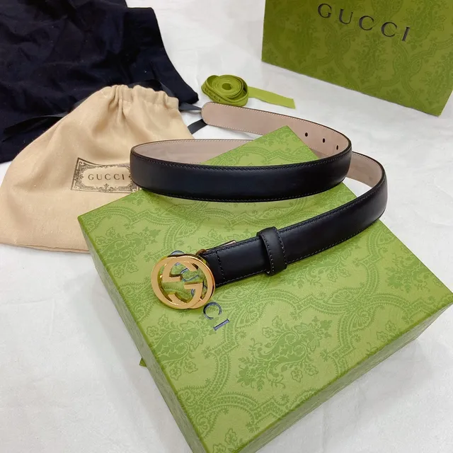 Gucci Ophodia GG Noir Or Interlocking G Boucle Ceinture Cuir Lisse 9