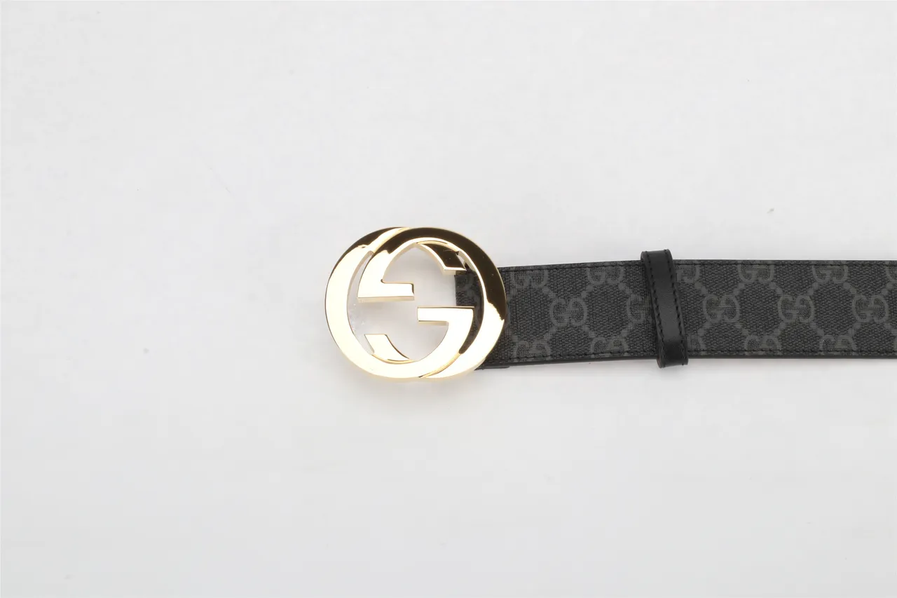 Gucci Ophidia Interlocking G Buckle Black GG Monogram Leather Belt 3
