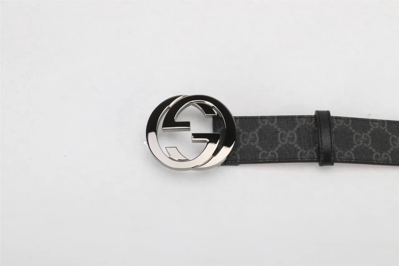 Gucci Ophidia Interlocking G Buckle Black GG Monogram Leather Belt 5