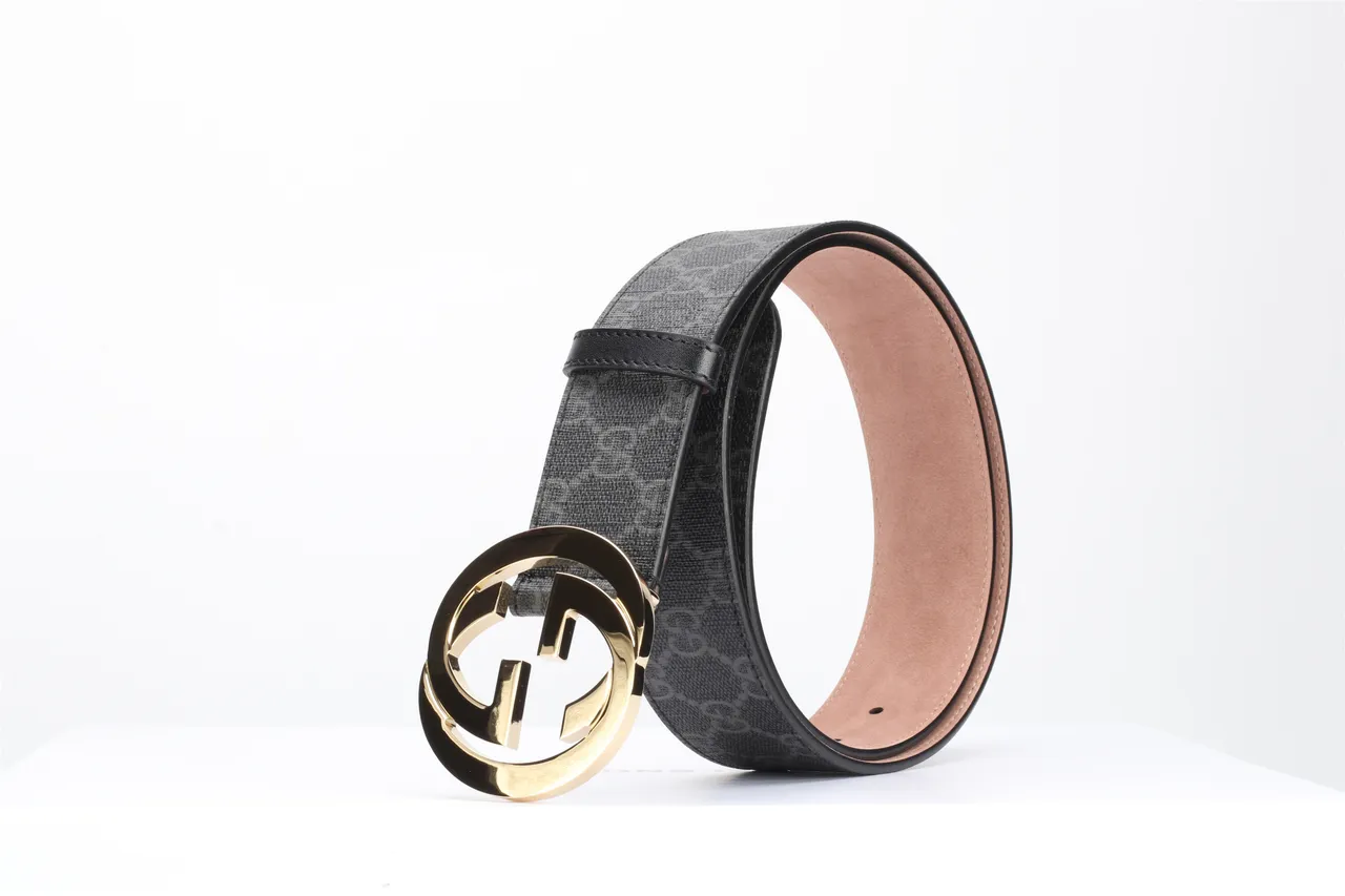 Gucci Ophidia Interlocking G Buckle Black GG Monogram Leather Belt 8