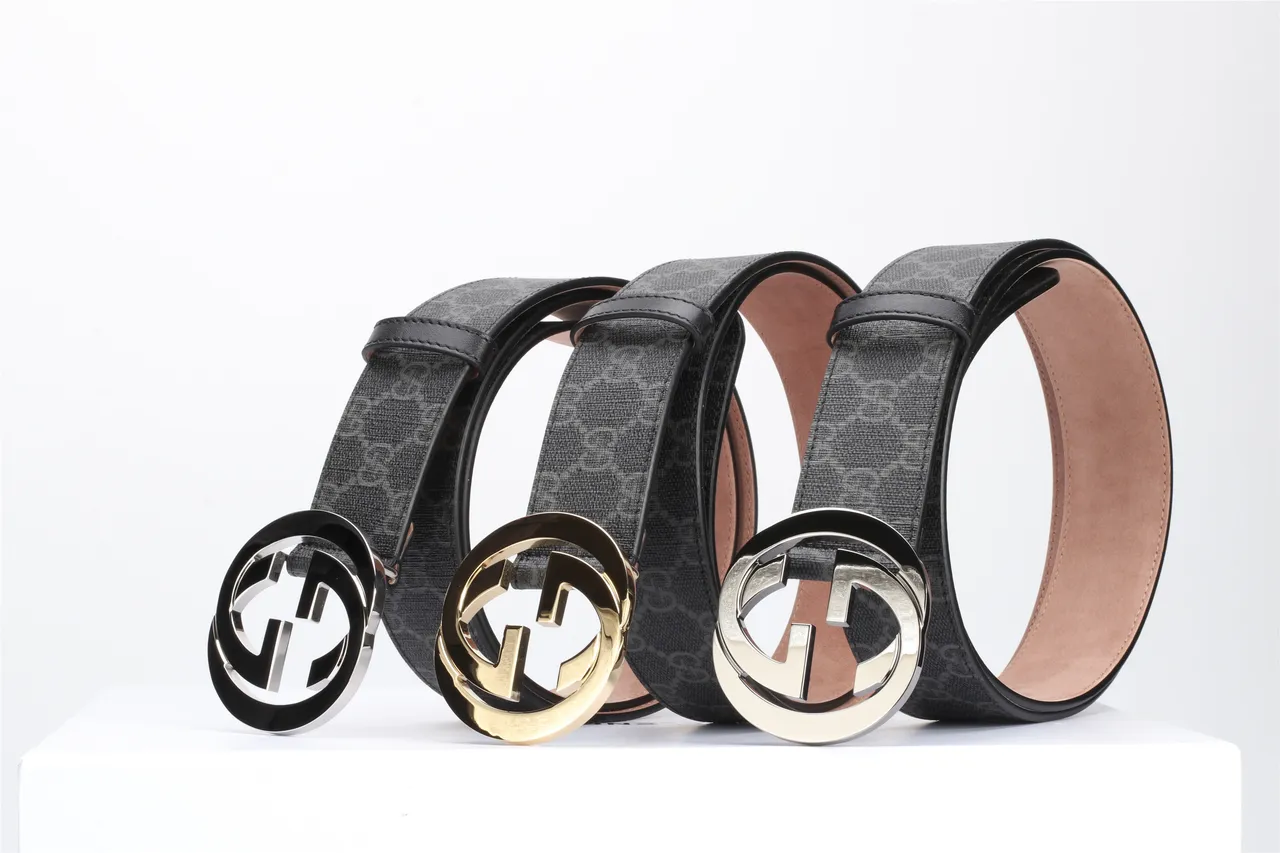 Gucci Ophidia Interlocking G Buckle Black GG Monogram Leather Belt 9