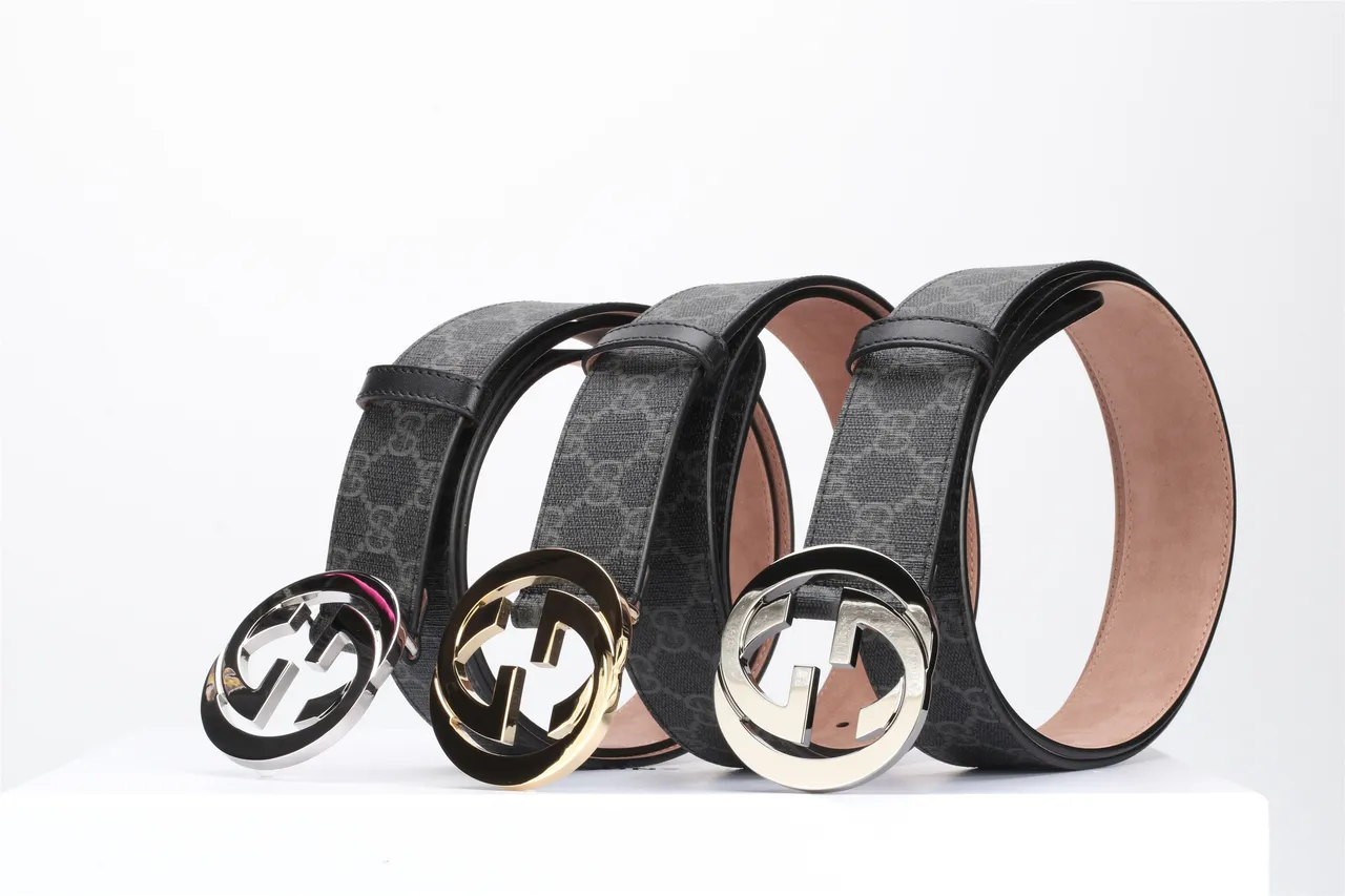 Gucci Ophidia Interlocking G Buckle Black GG Monogram Leather Belt 11