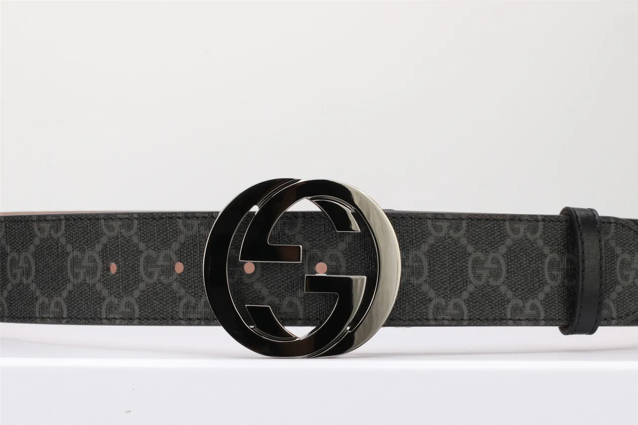 Gucci Ophidia Interlocking G Buckle Black GG Monogram Leather Belt 13