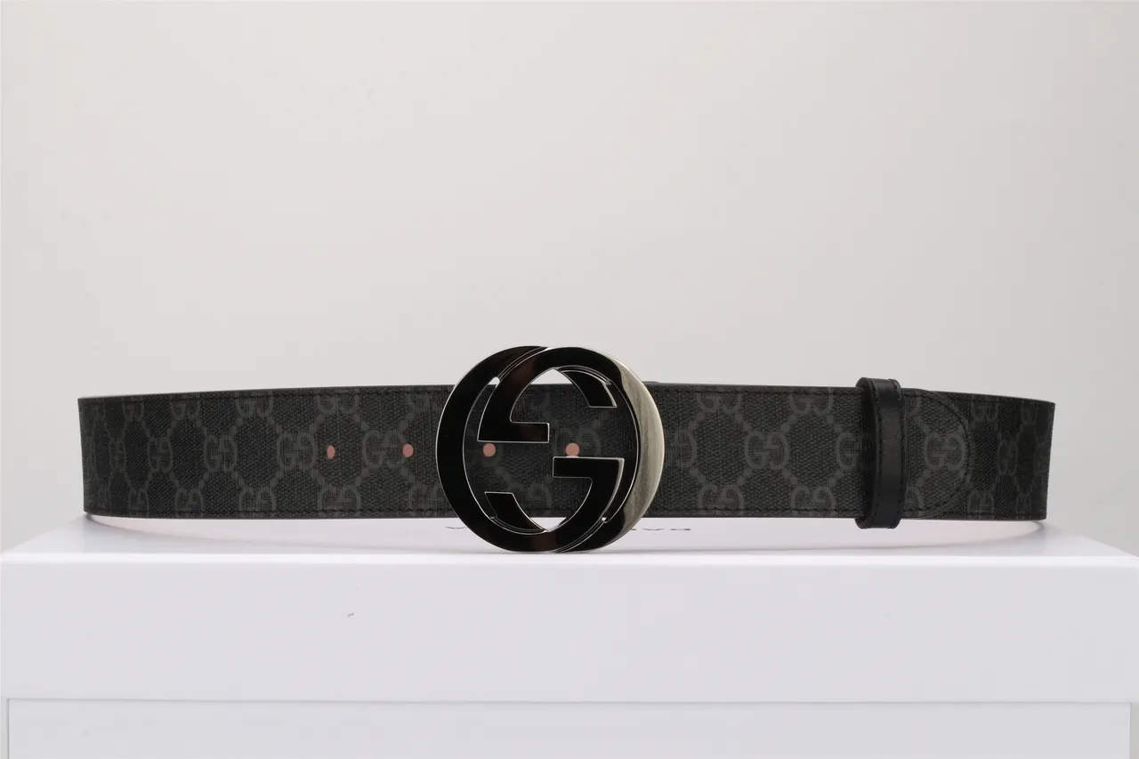 Gucci Ophidia Interlocking G Buckle Black GG Monogram Leather Belt 16