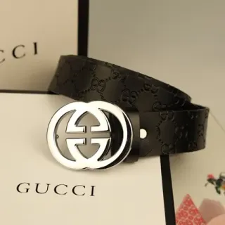Gucci Ophidia Interlocking G Buckle حزام جلد أسود
