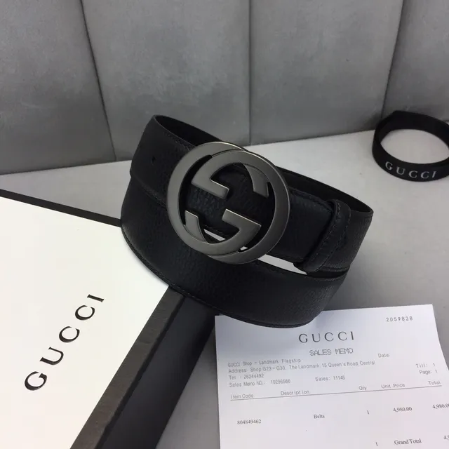 Gucci Ophidia Interlocking G Buckle Ceinture en cuir noir 2