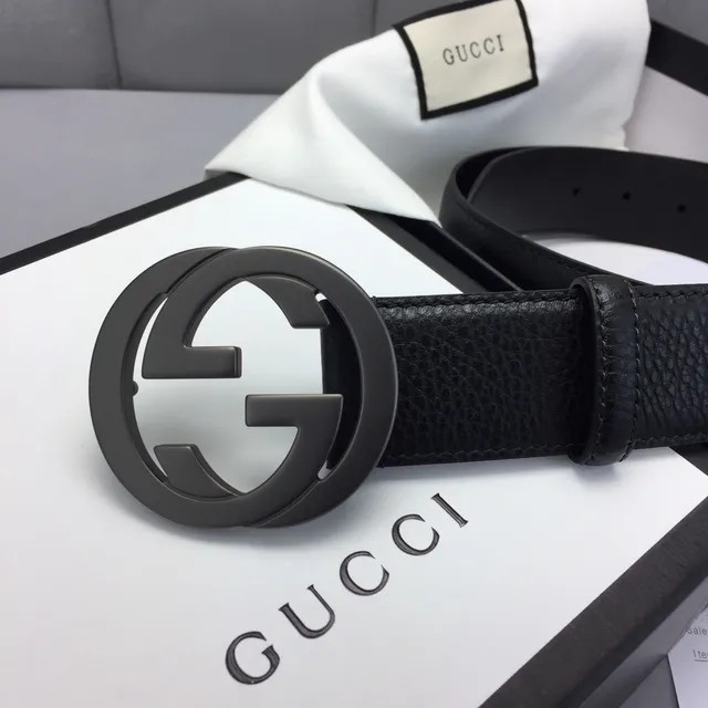 Gucci Ophidia Interlocking G Buckle Ceinture en cuir noir 3