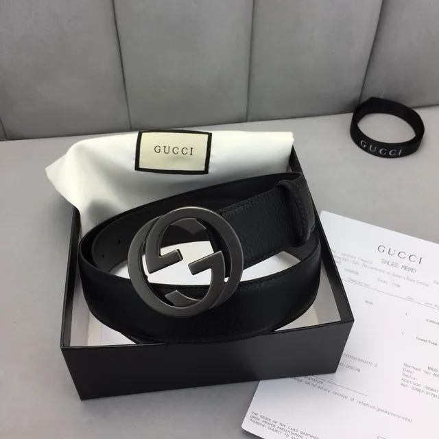 Gucci Ophidia Interlocking G Buckle Ceinture en cuir noir 5