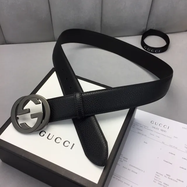 Gucci Ophidia Interlocking G Buckle Ceinture en cuir noir 6