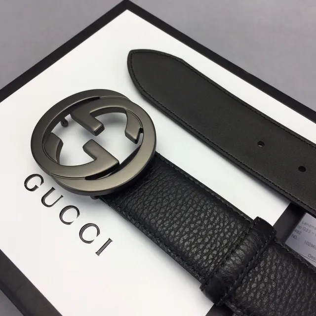 Gucci Ophidia Interlocking G Buckle Ceinture en cuir noir 8