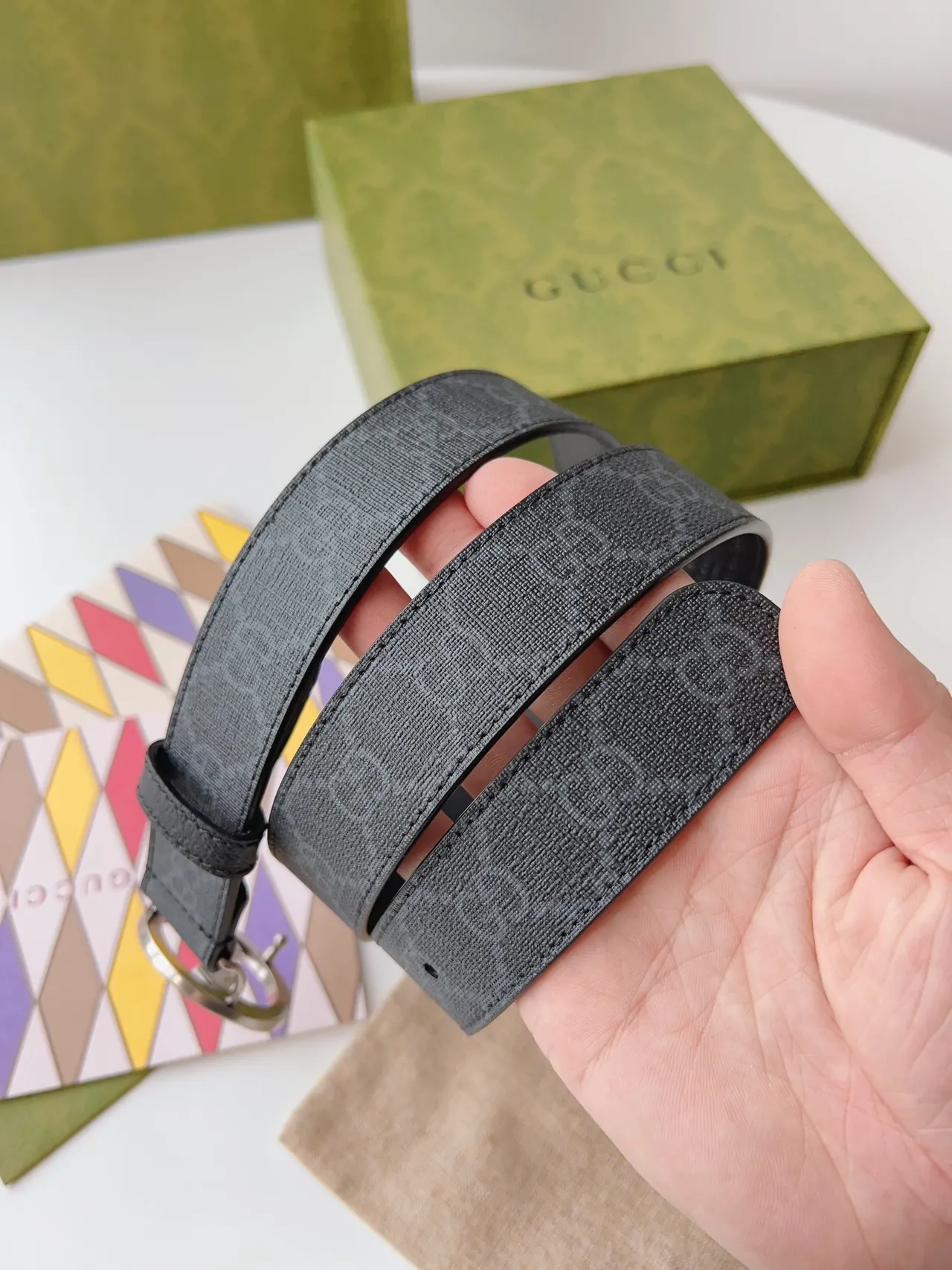 Gucci Ophidia Interlocking G Monogram Leather Belt 2