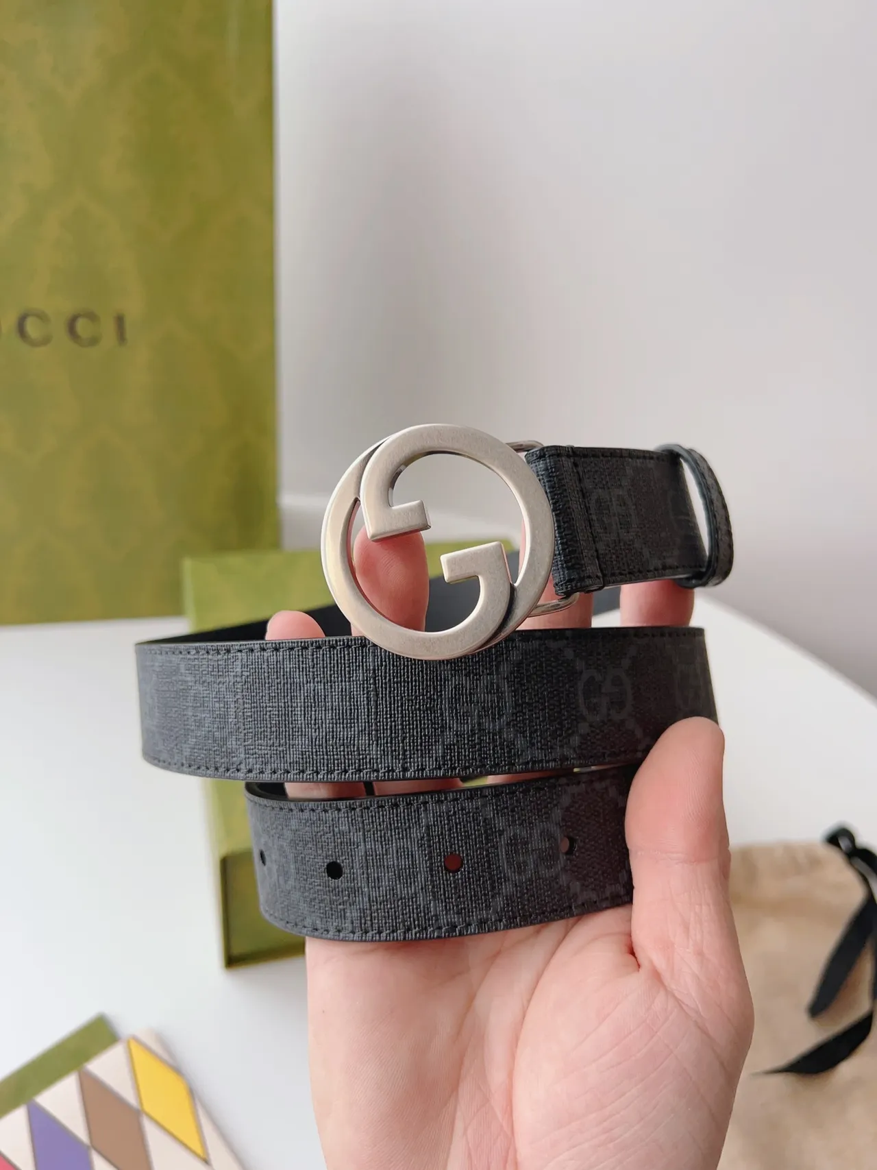 Gucci Ophidia Interlocking G Monogram Leather Belt 4