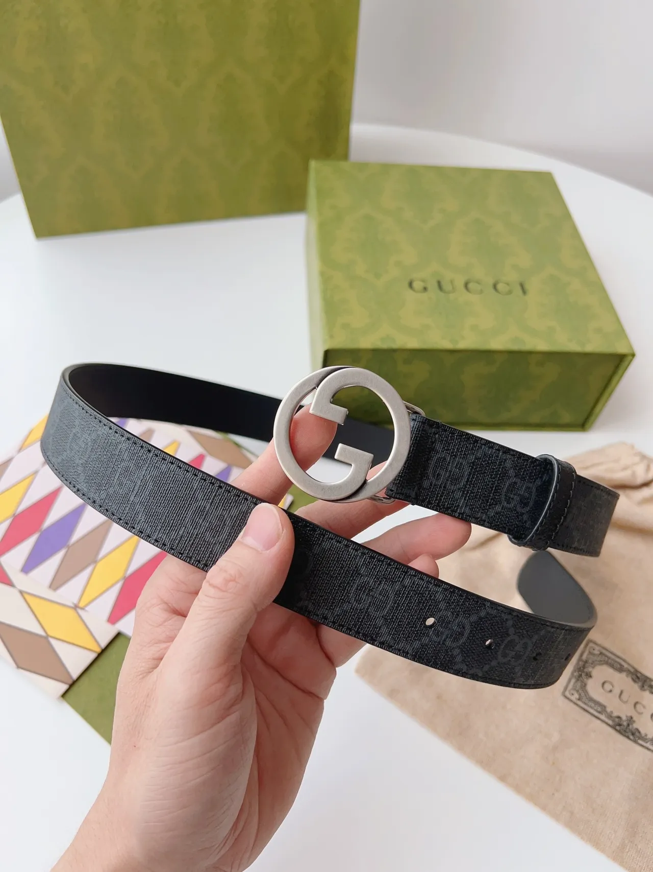 Gucci Ophidia Interlocking G Monogram Leather Belt 5