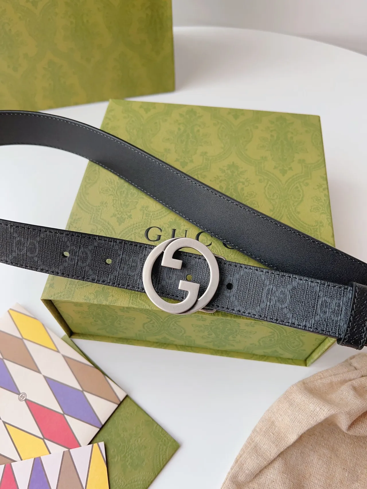 Gucci Ophidia Interlocking G Monogram Leather Belt 7