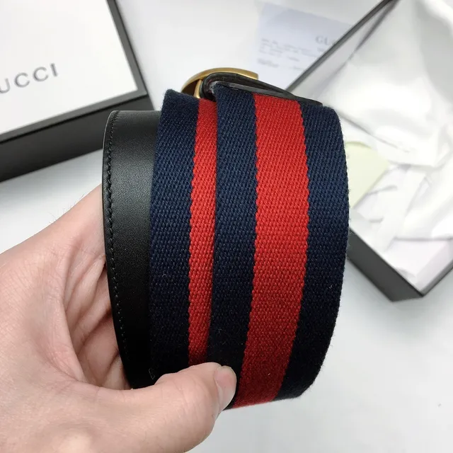 Gucci Ophidia Ceinture en toile avec rayures tissées 2