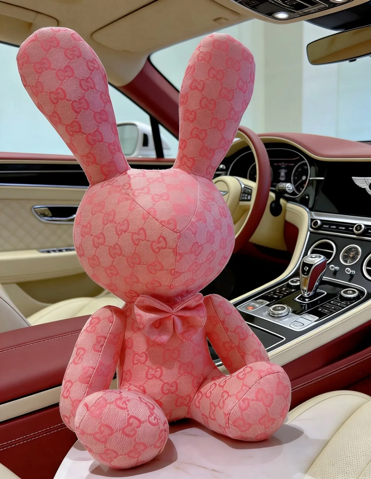 Gucci Pink Plush Monogrammed Handbag 3