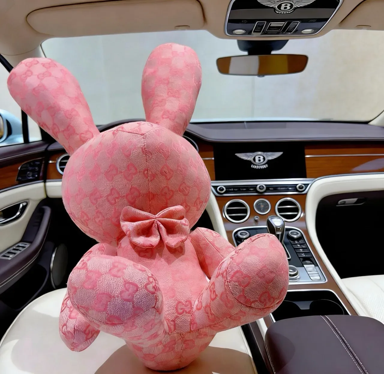 Gucci Pink Plush Monogrammed Handbag 6