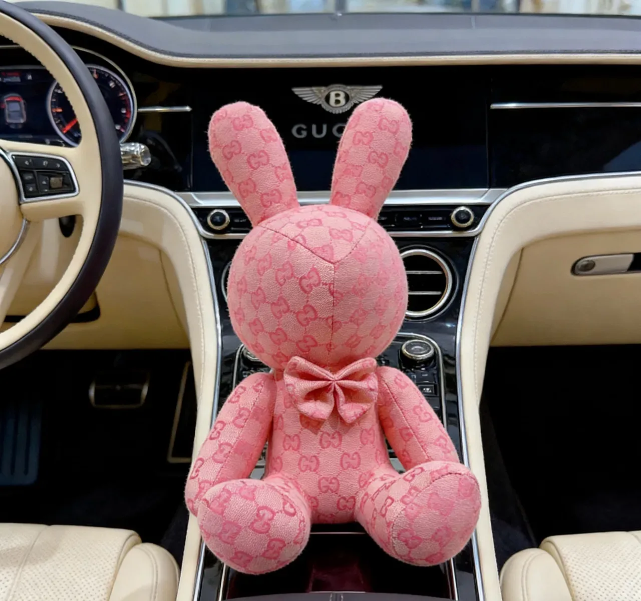 Gucci Pink Plush Monogrammed Handbag 7