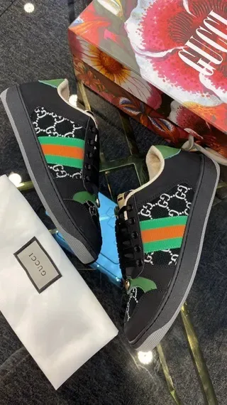 Gucci Rhyton Preto Verde Vermelho GG Monogram tênis lifestyle 2