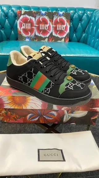 Gucci Rhyton Preto Verde Vermelho GG Monogram tênis lifestyle 3