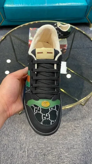 Gucci Rhyton Preto Verde Vermelho GG Monogram tênis lifestyle 4