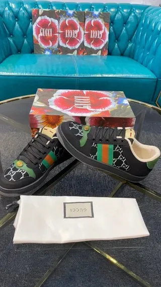 Gucci Rhyton Preto Verde Vermelho GG Monogram tênis lifestyle 5