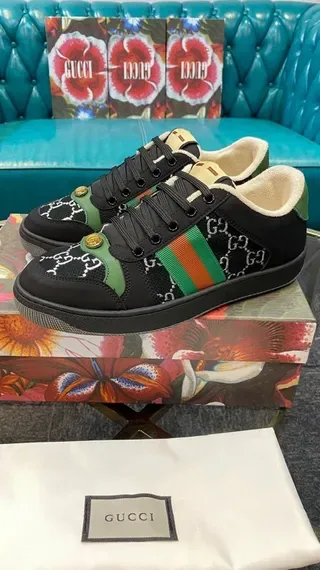 Gucci Rhyton Preto Verde Vermelho GG Monogram tênis lifestyle 8