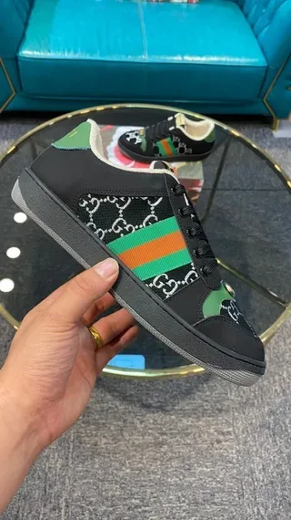 Gucci Rhyton Preto Verde Vermelho GG Monogram tênis lifestyle 9